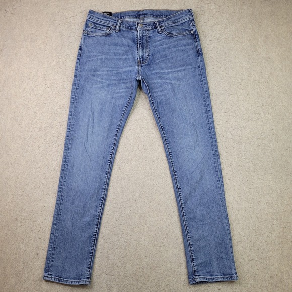 Abercrombie & Fitch Rustin Athletic Slim Stretch Jeans Men's 33x32 Light Wash - Picture 1 of 12